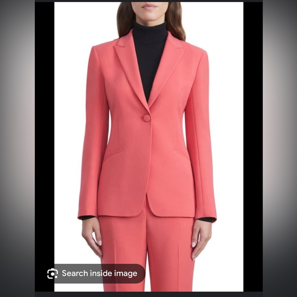 LAFAYETTE 148 NEW YORK coral Crepe Cutaway Blazer NWT